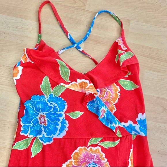 Multicolor Long Floral Dress With Ruffles - Picture 3 of 8